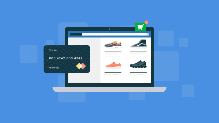 Paying for shoes online via credit card for payment