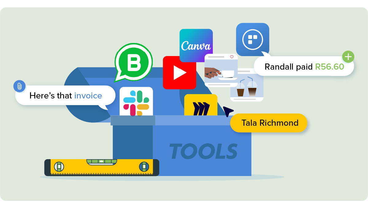 An illustration of a toolkit with all the tools a small business owner might need