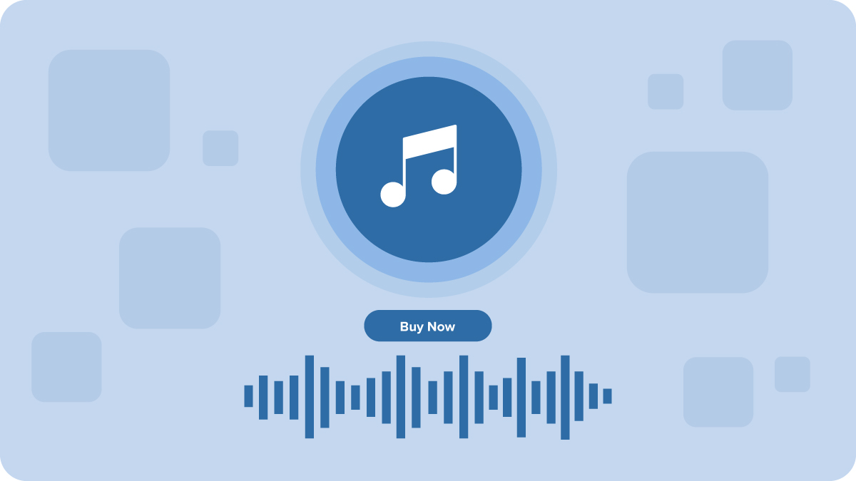 An illustration of audio that's for sale to illustrate the online business idea of selling a digital product